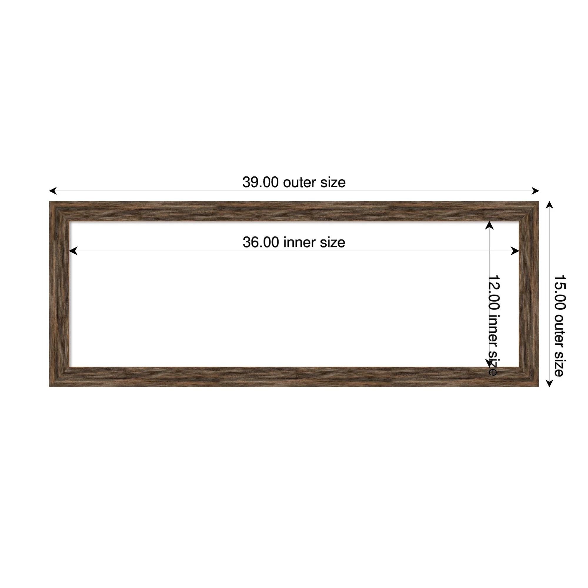 Amanti Art Regis Barnwood Grey Narrow Framed Dry Erase Magnetic Board
