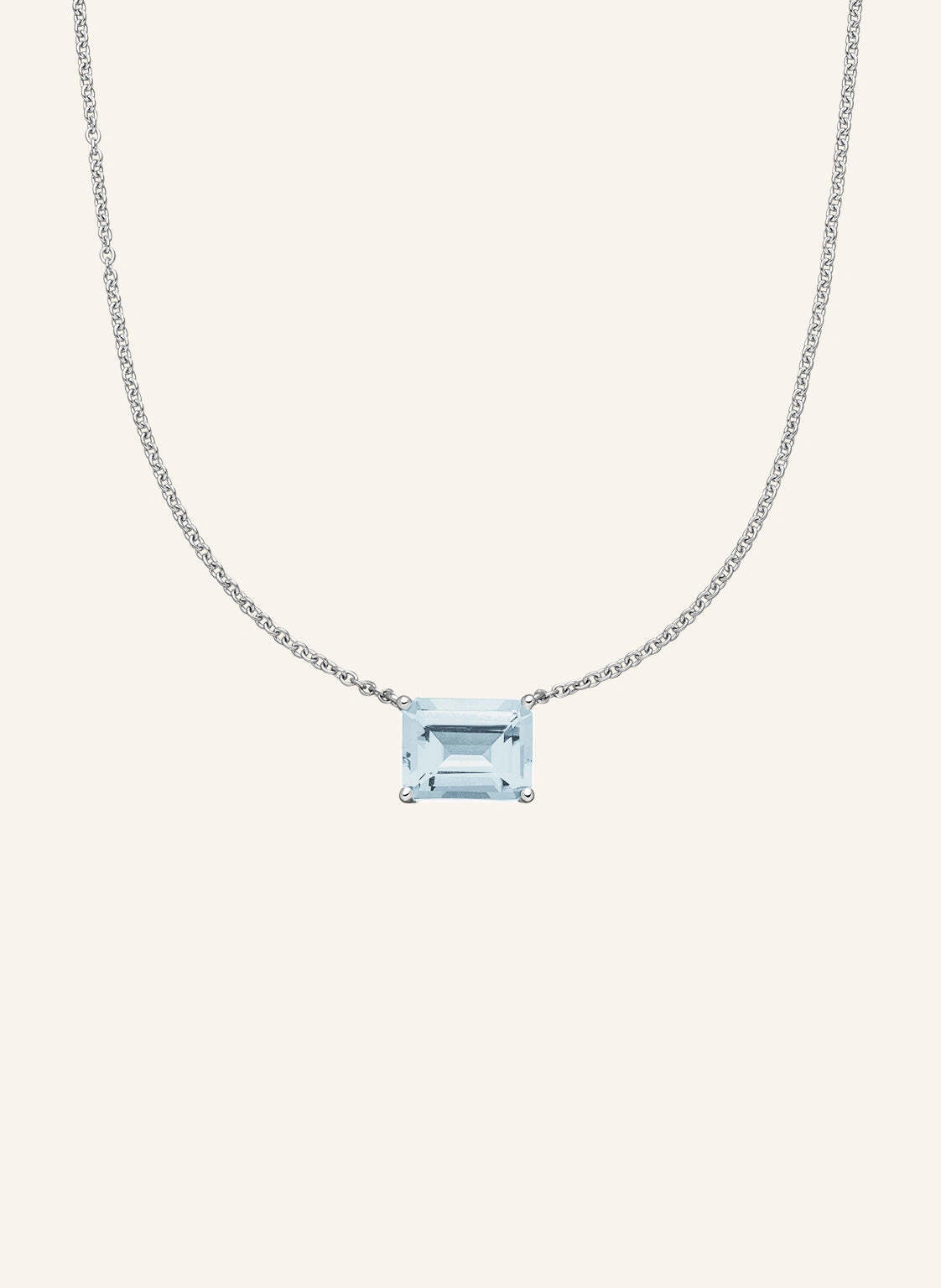 VEYNOU Halskette SORA aus 14 Karat Weißgold und 2,00ct. Aquamarin