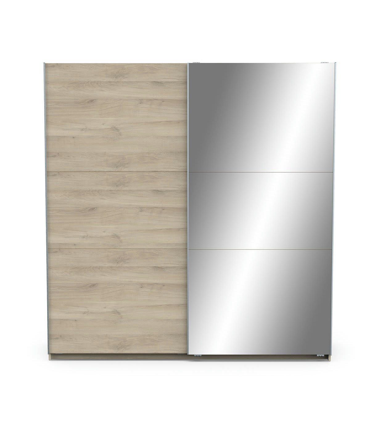 GHOST - Armoire 2 portes coulissantes et miroir - L194,5 cm