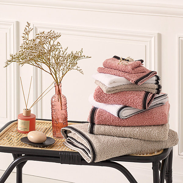 Drap de douche Joia - coton 550 gr/m² - rose 70x130 cm - Atmosphera