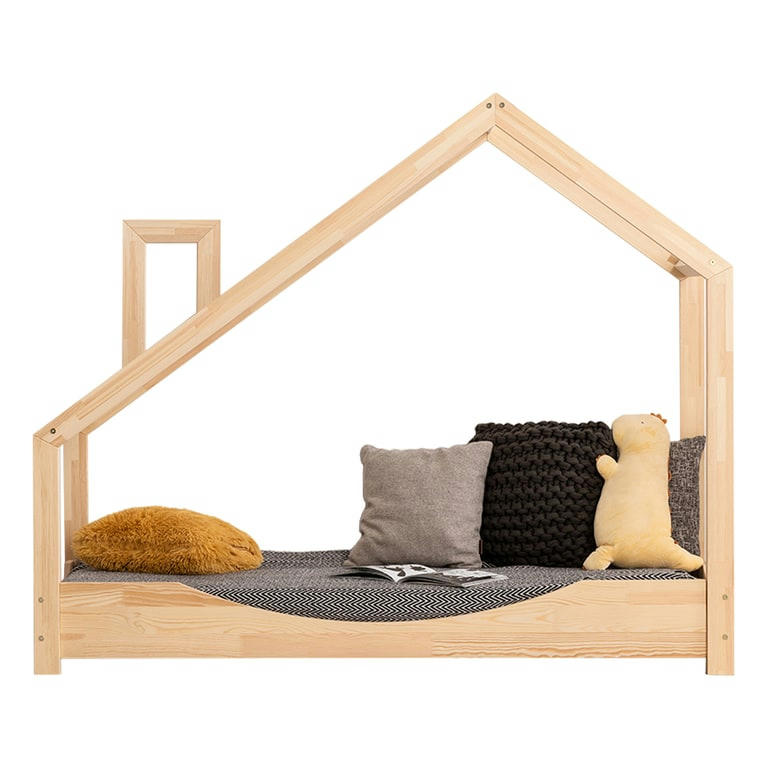 SONIA - Lit cabane 90x200 sommier inclus naturel