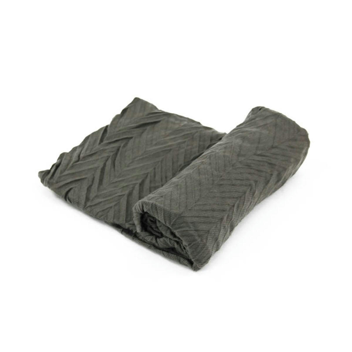 CHEVRON - Plaid à motifs chevron taupe 130x170