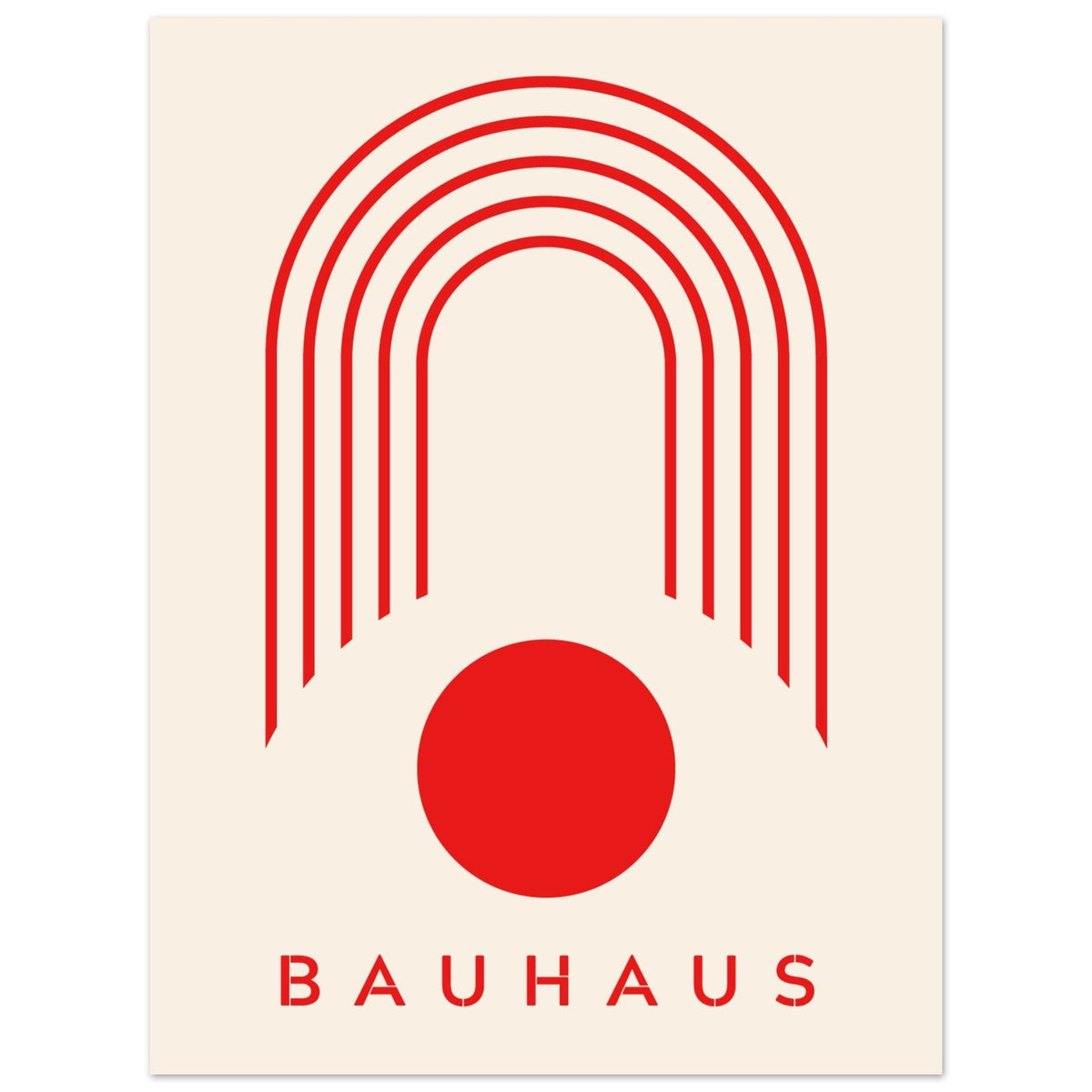 Artfulprints Poster Bauhaus - Red arches  - 30x40 cm - Rood