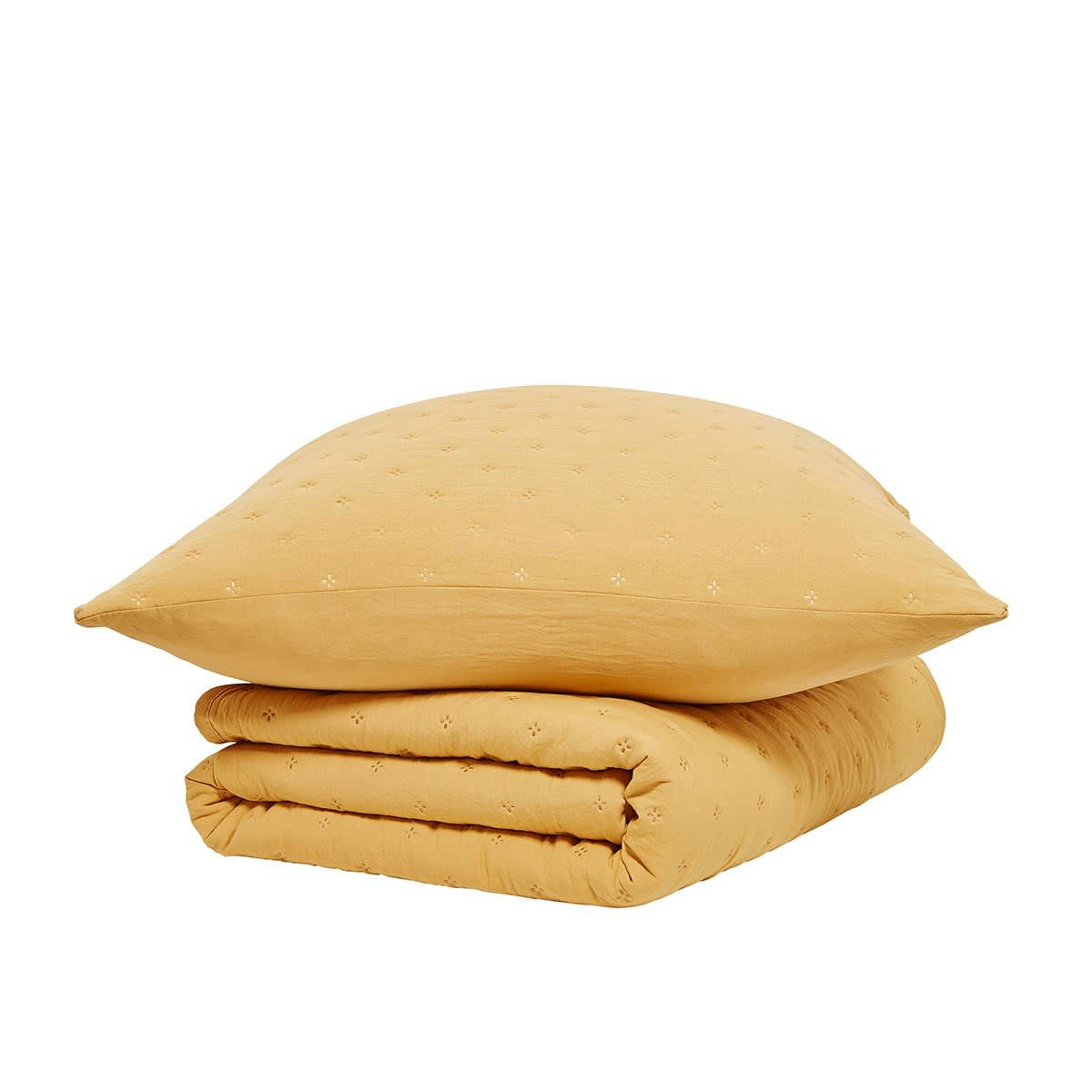 ESSENTIAL - Couvre lit boutis jaune 240x260