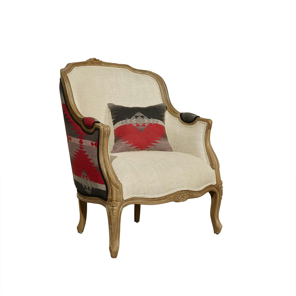 VICTOR - Fauteuil bergère lin et laine