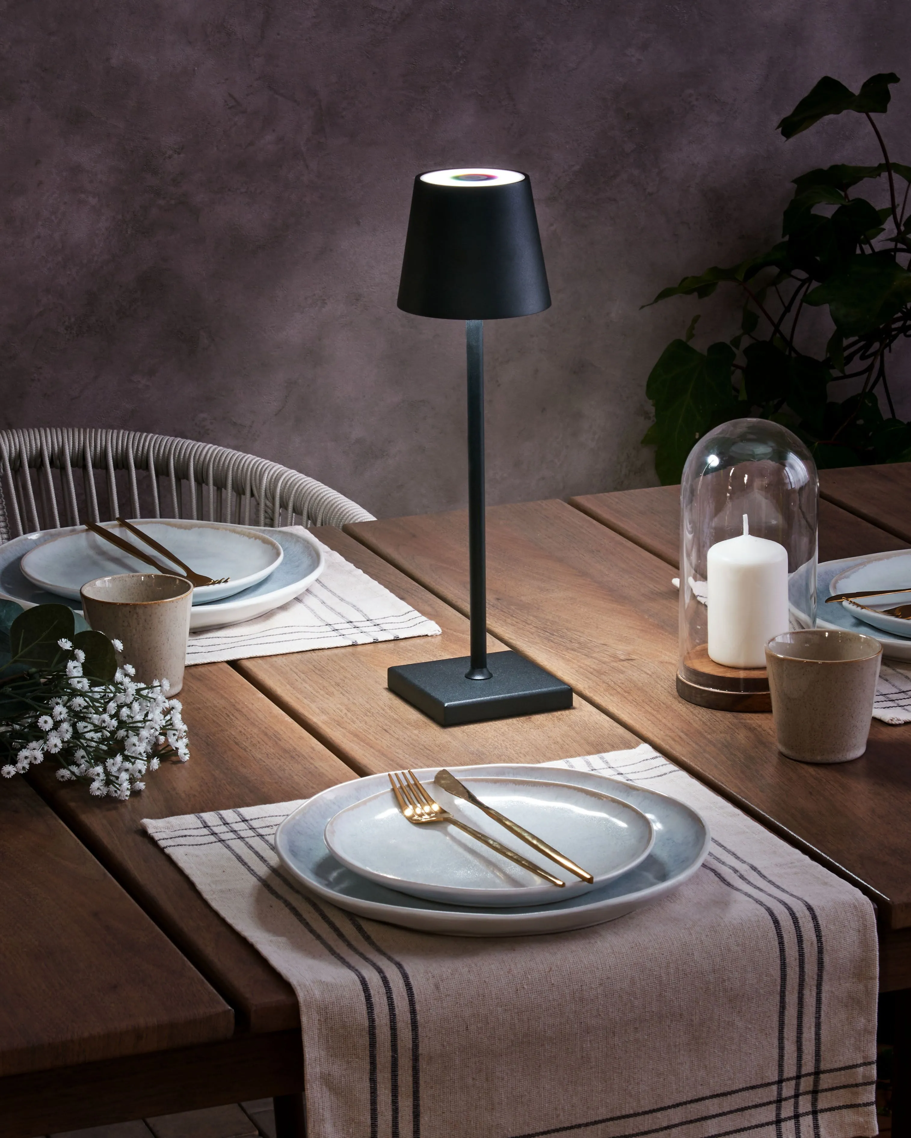 Wireless LED Table Lamp VALIRA with Dimmer Metal Black