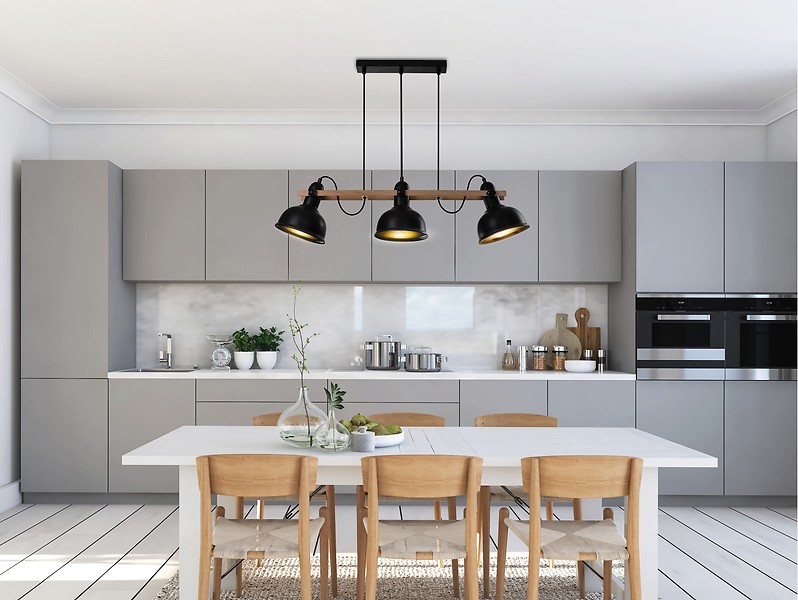 Lampa wisząca Reno 3-punktowa metalowa czarna