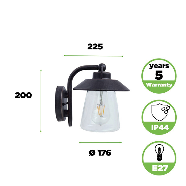 Kinkiet zewnętrzny rdzawo-biały CATE 1xE27x60W IP44 Lutec
