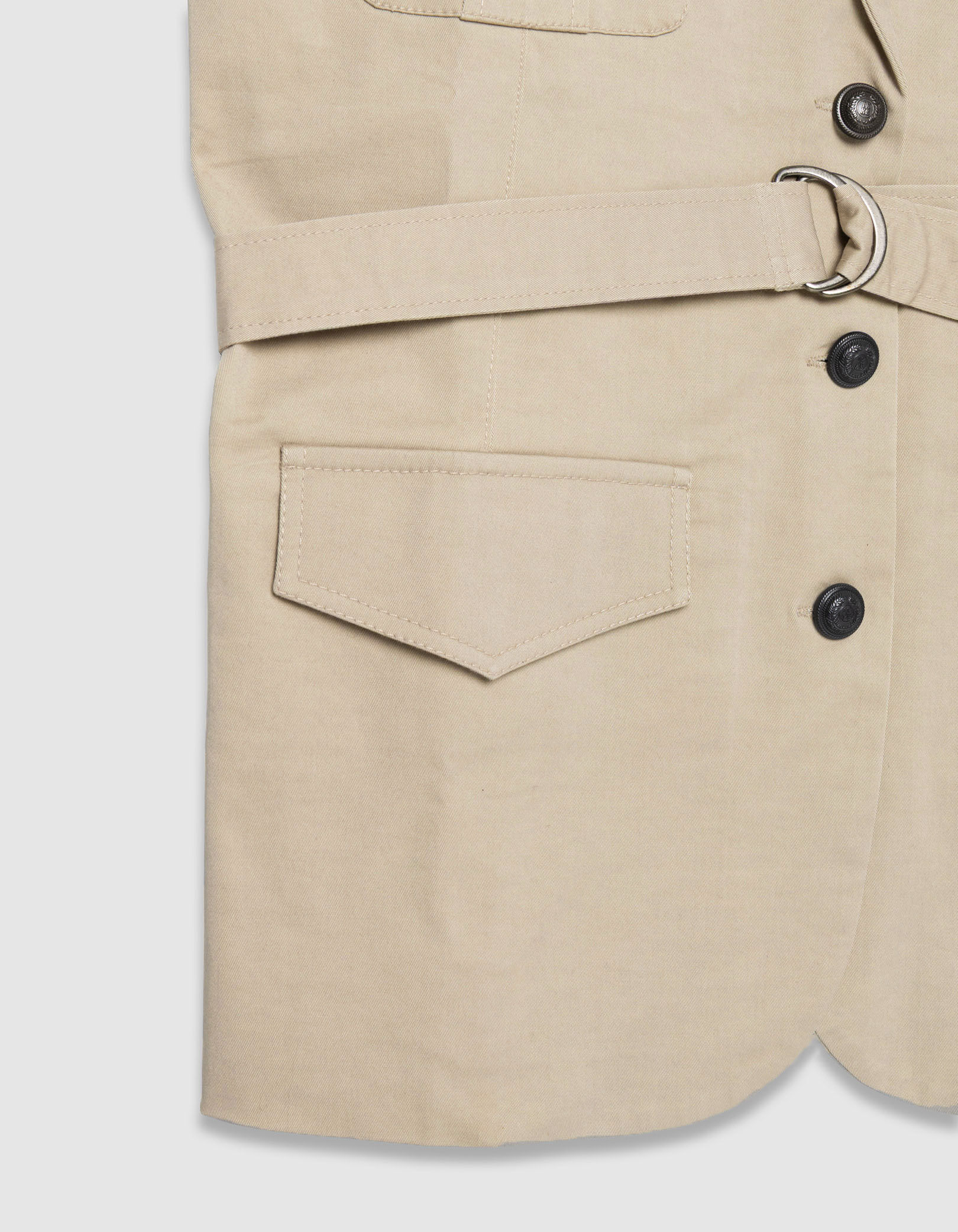 Veste saharienne beige sans manches Femme