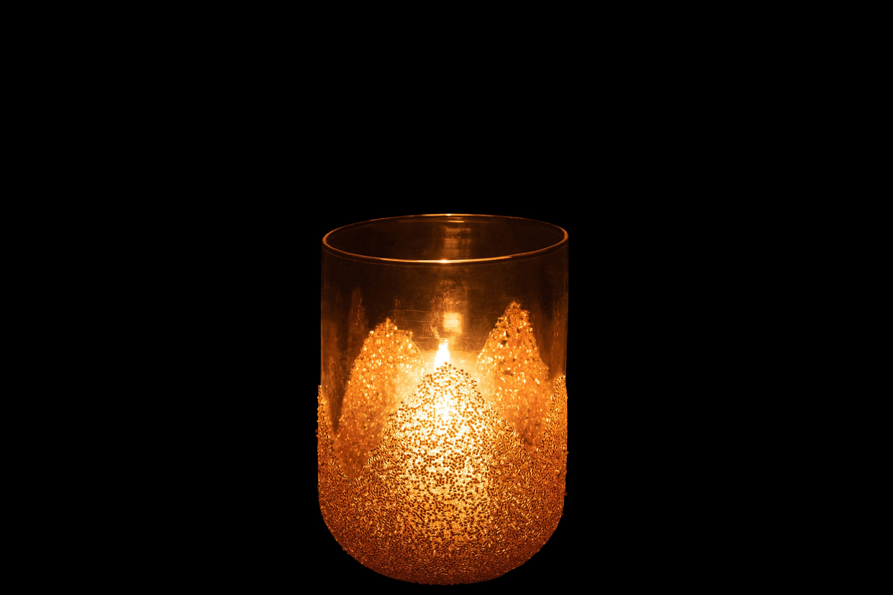 J-Line kaarshouder Strass - glas - transparant goud - medium