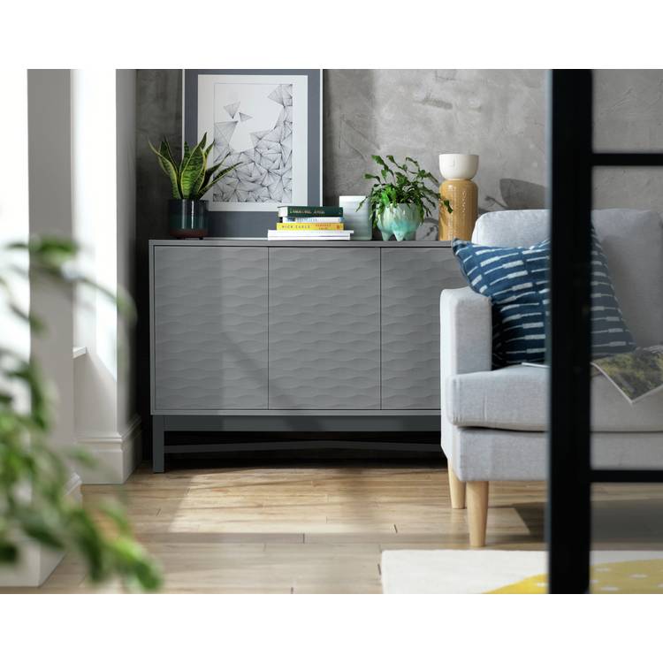 Habitat Zander Textured Large Sideboard - Grey