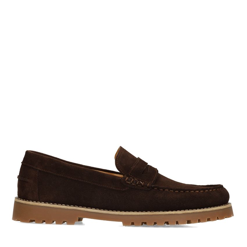 Manfield Bruine suède loafers