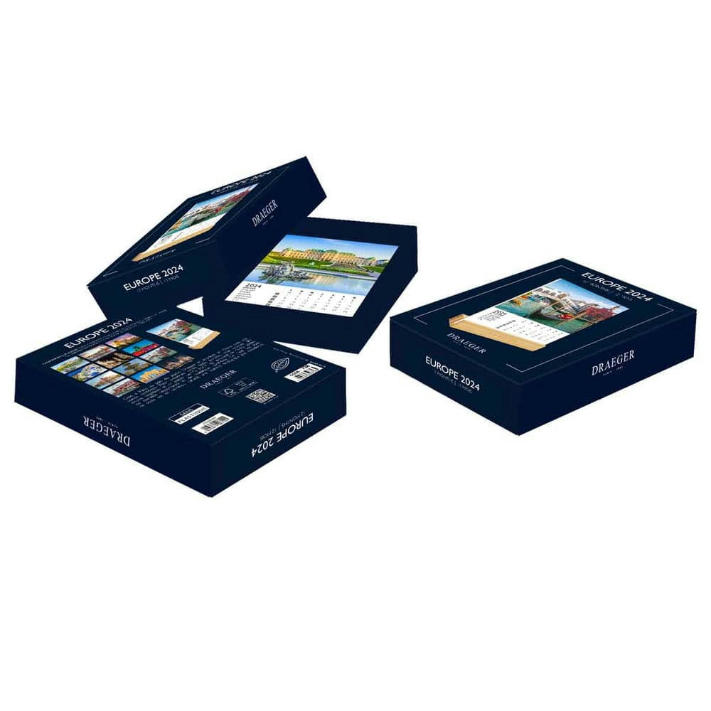 - Calendrier sur socle en bambou à thème 2024 - Europe