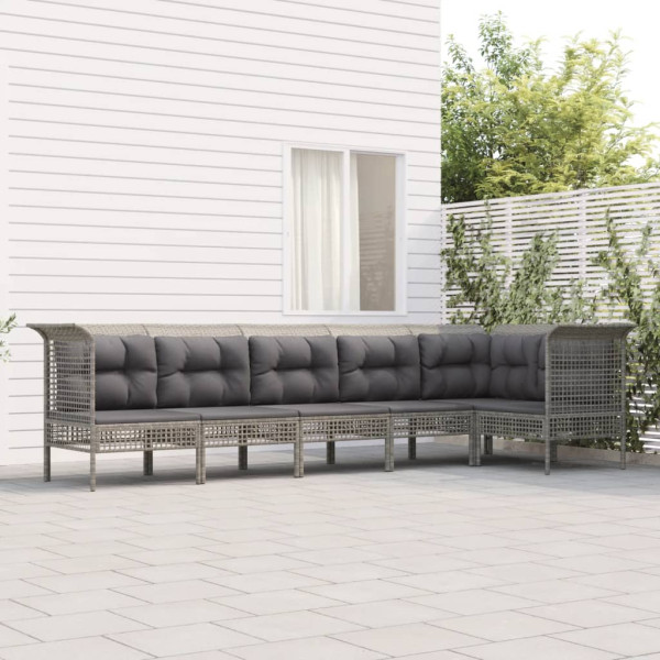 Zestaw wypoczynkowy do ogrodu Szary Technorattan 3x hjørne   3x sofa