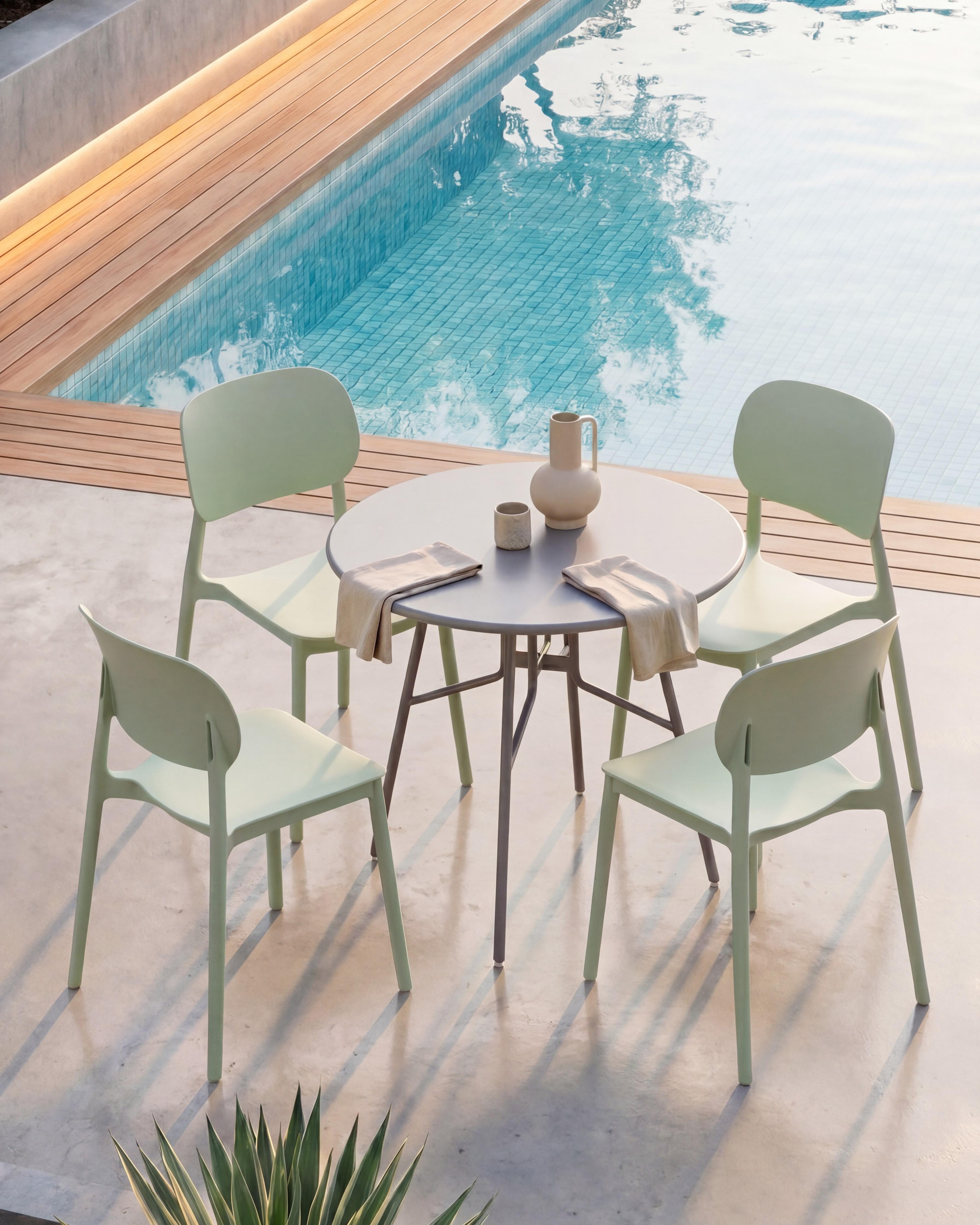 Set of 4 Garden Chairs TUPIZA Light Green