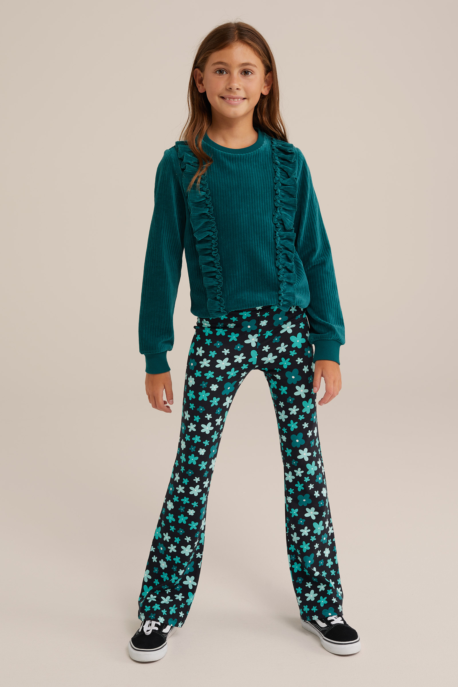 Meisjes flared legging met print