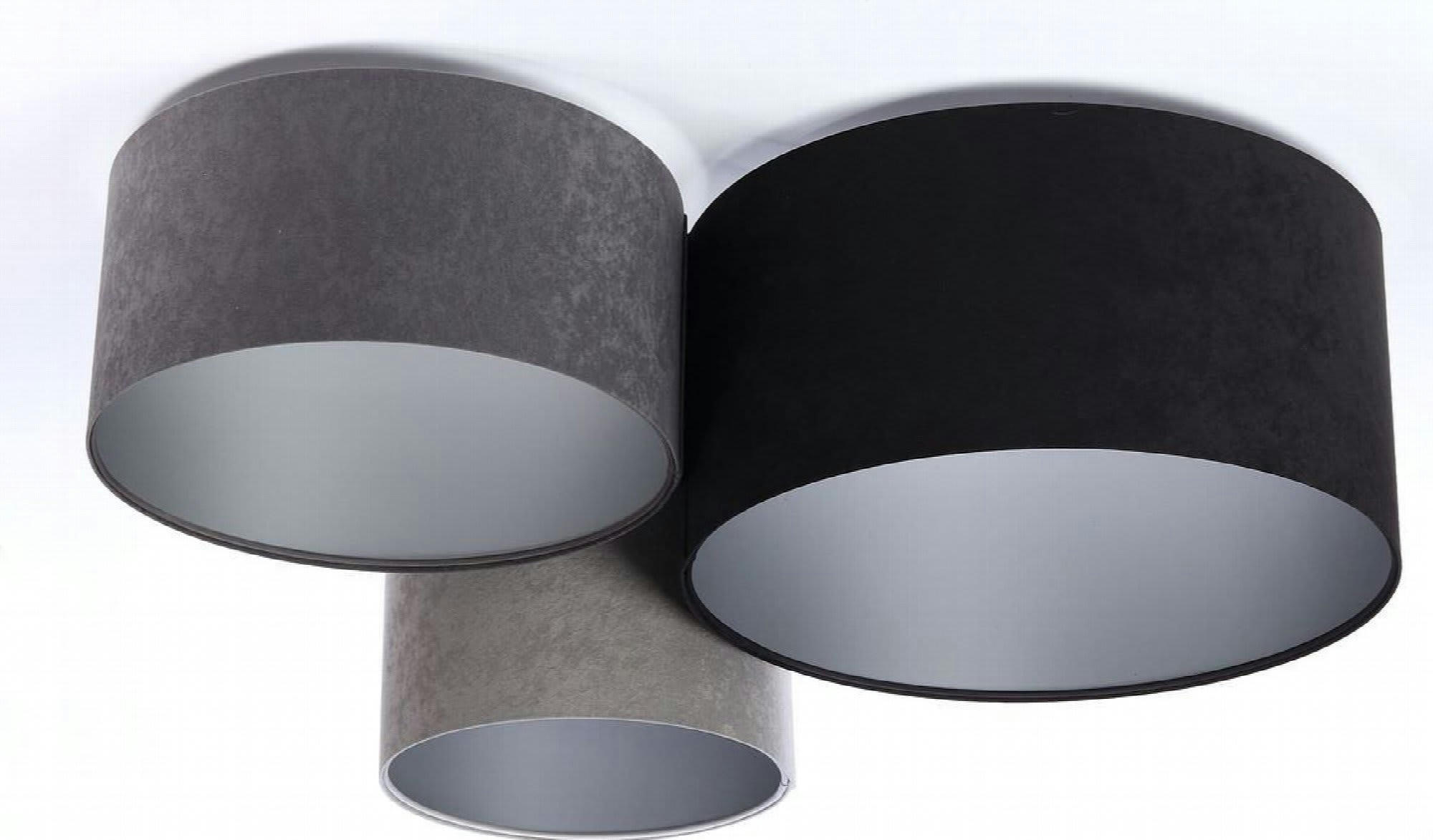 TRIO - Plafonnier Tissu Gris