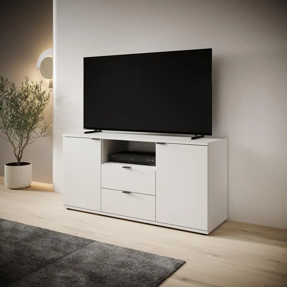 Meubella - Galeno - TV-Meubel - Wit - 130x41x63 cm