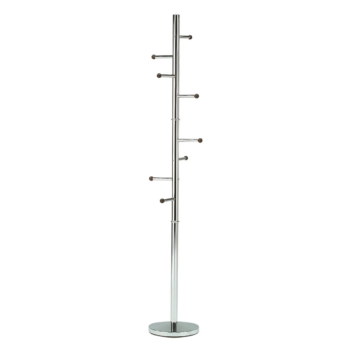 Pilaster Designs Pevensey Entryway 8 Hook Coat & Hat Rack, Chrome - 12x68H
