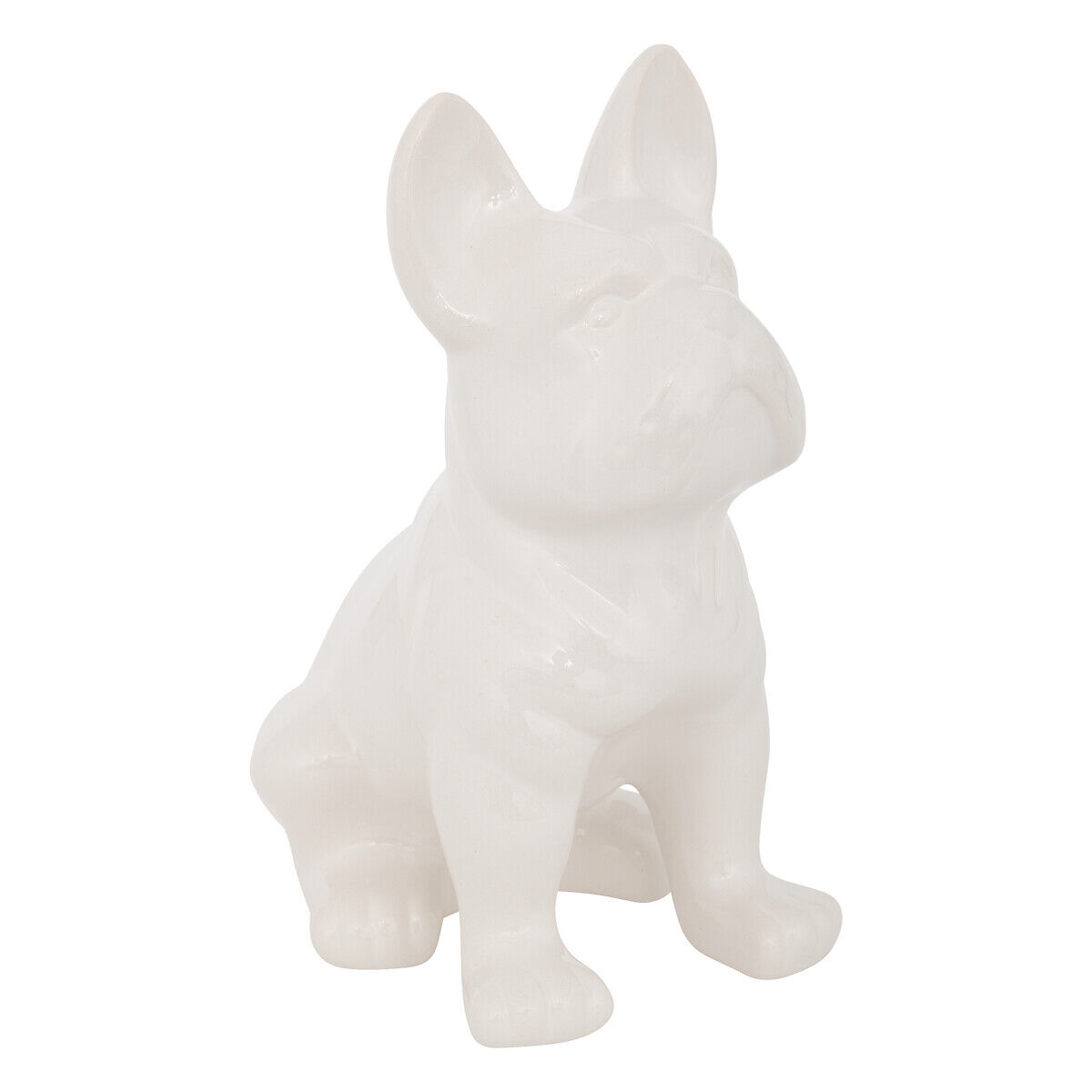 Cão decorativo branco em cerâmica