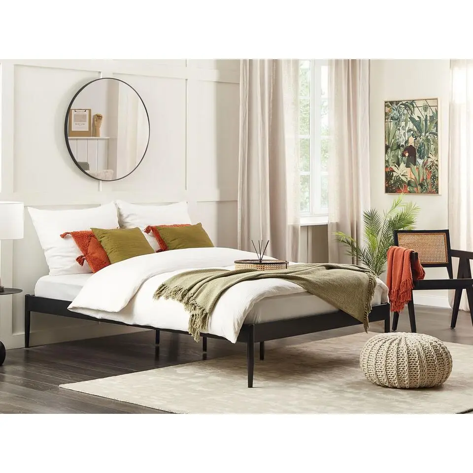 VAURS - Tweepersoonsbed - Zwart - 160 x 200 cm - Staal