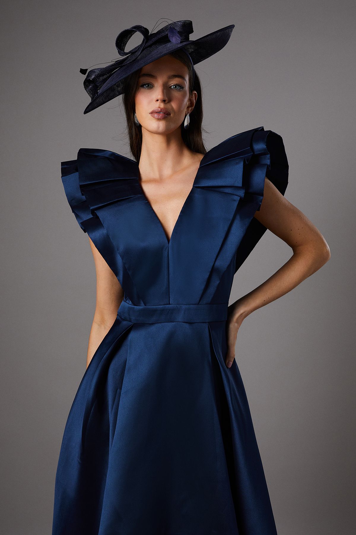 Coast Frill Sleeve V Neck Midi Dress
