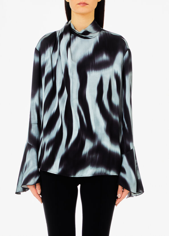 Blusa in raso stampato