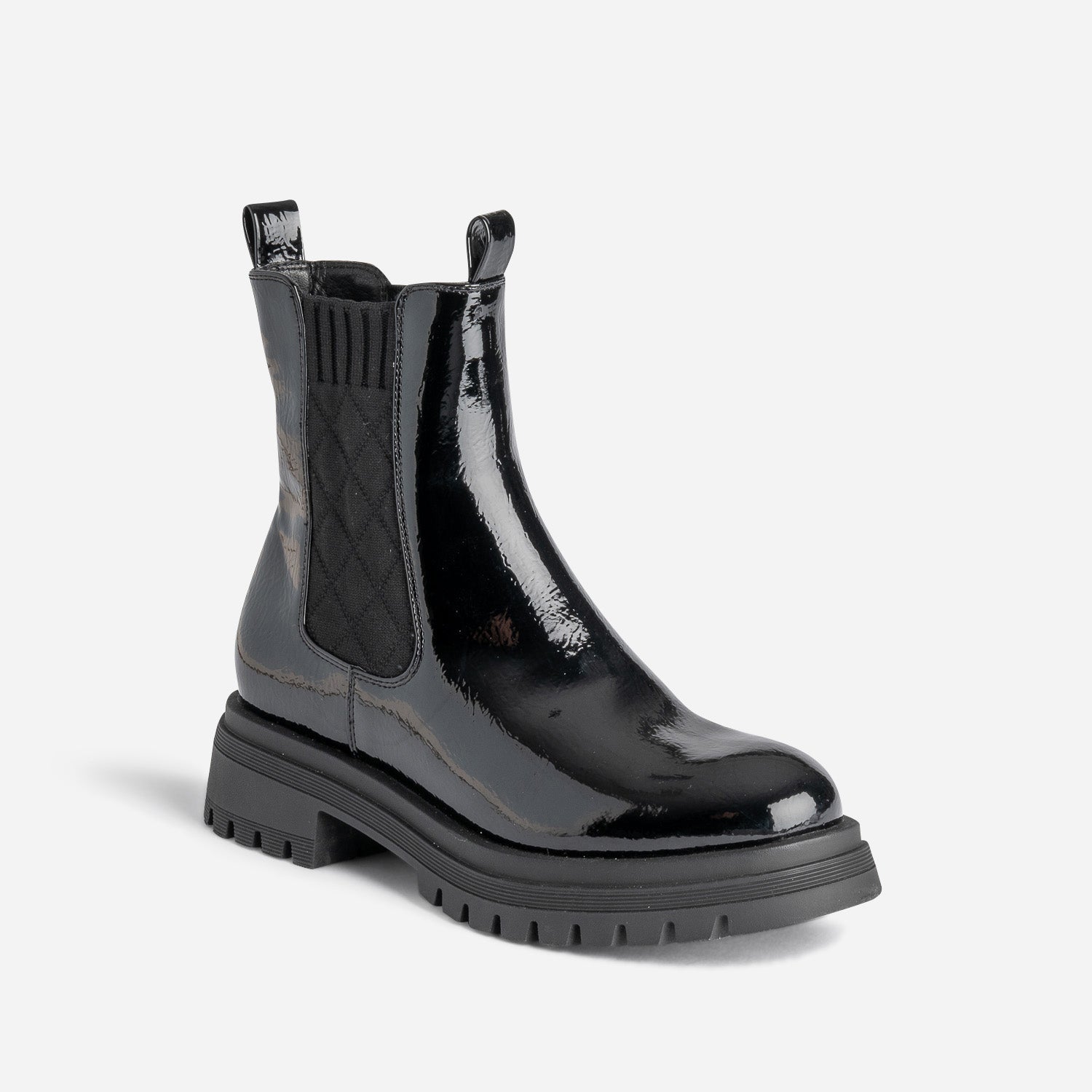 Cheslea boots TEXTO noir verni éco-conçu