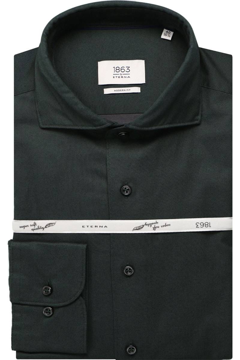 ETERNA 1863 Soft Tailoring Modern Fit Hemd grün, Einfarbig