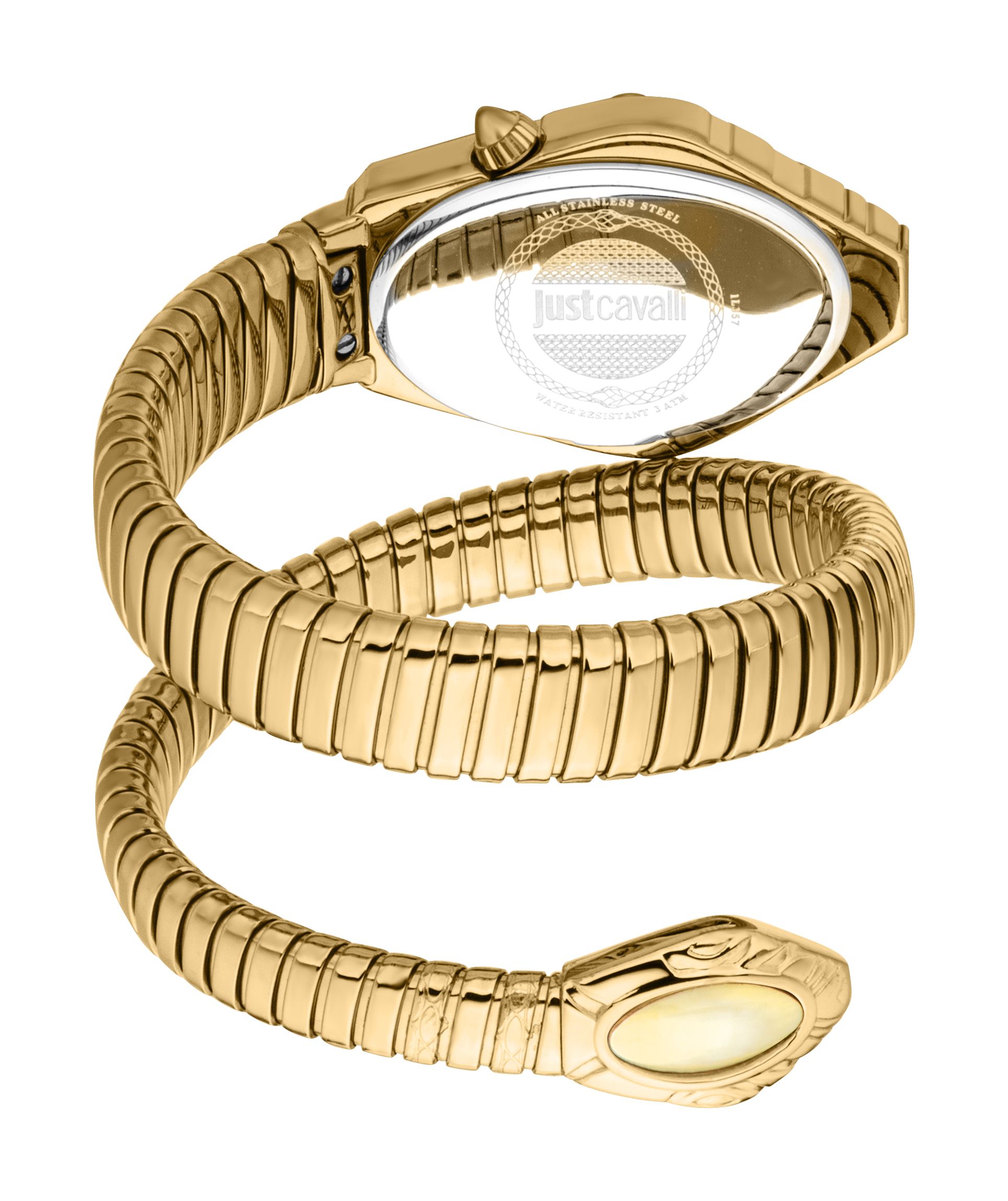 Just Cavalli Snake 316L Stainless Steel Diamond Gold Watch