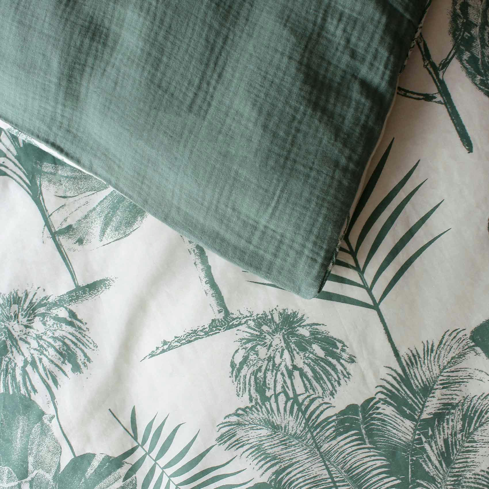 - Parure de lit tropicale coton argile 220 x 240