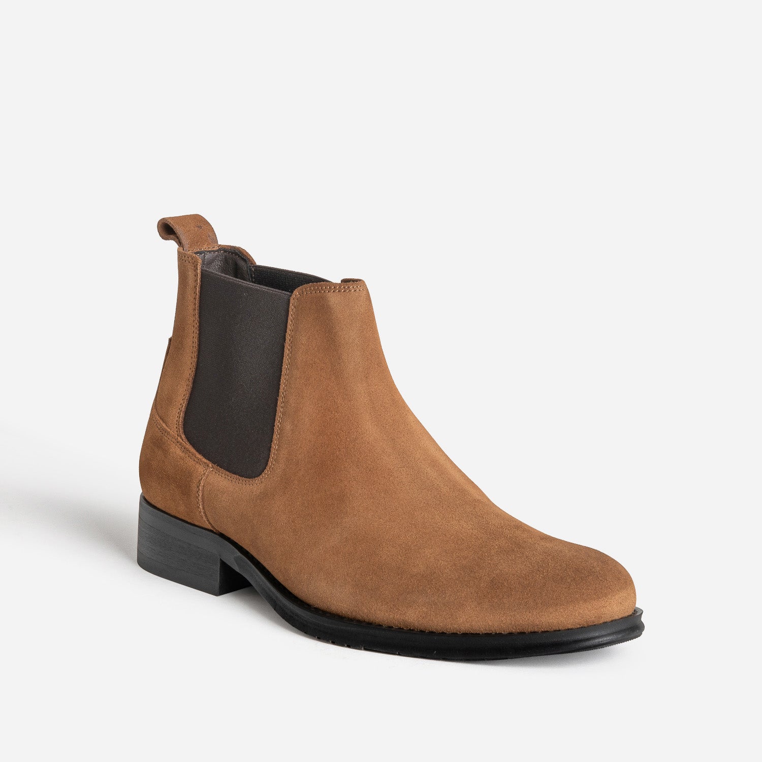 Chelsea boots camel cuir velours