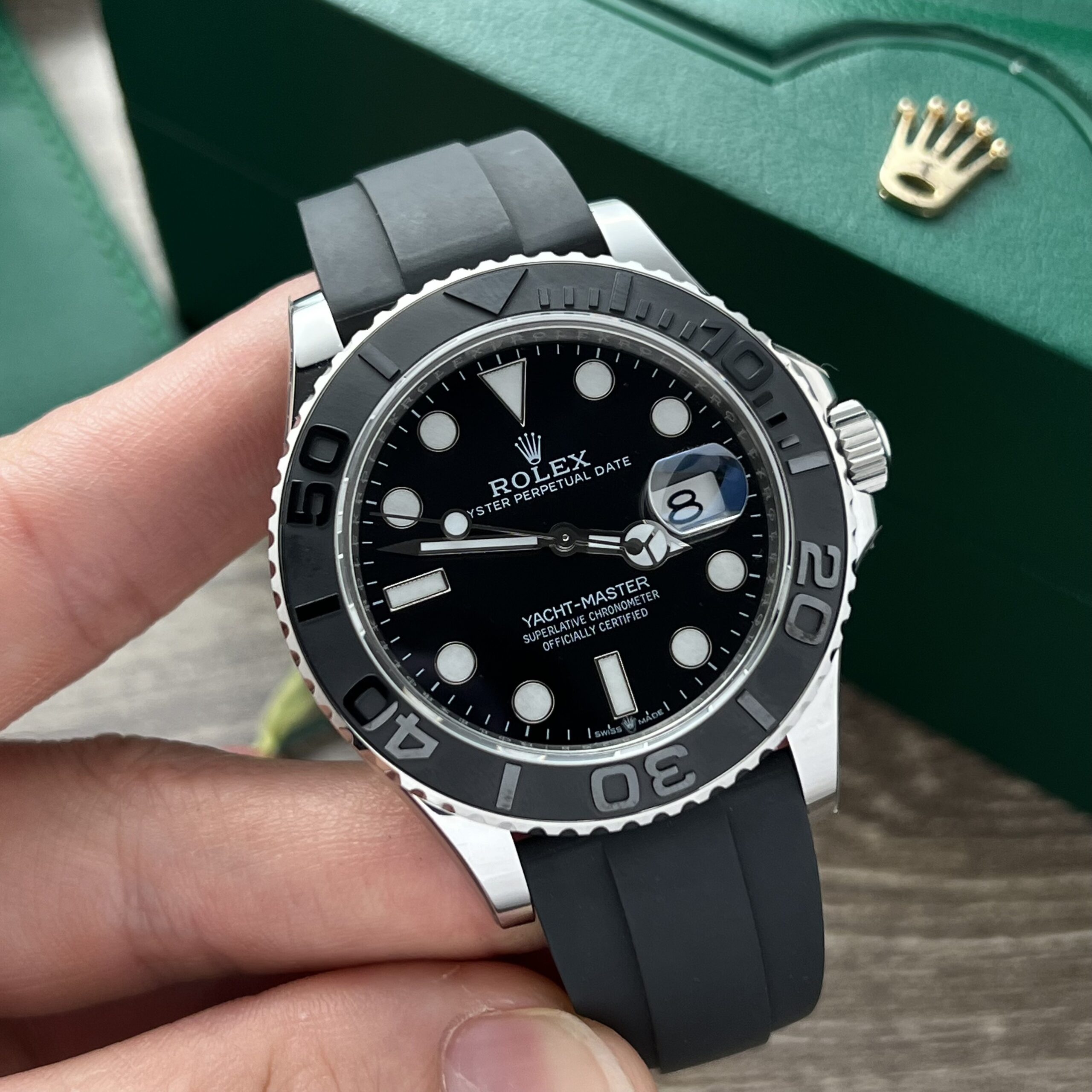 Rolex Yacht-Master 316L Steel Black Dial 40mm Oysterflex EWF Replica