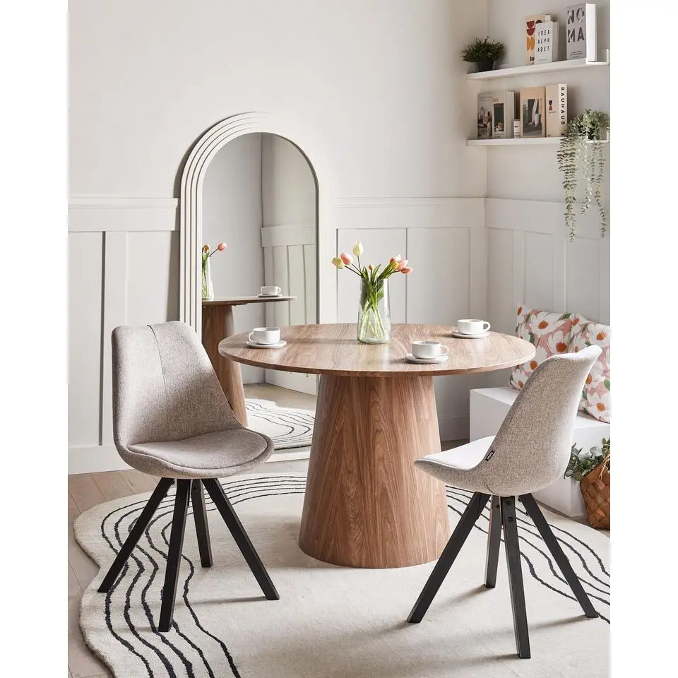 HEDLEY - Eetkamerstoel set van 2 - Lichtbruin - Stof