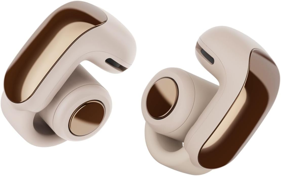 Bose Ultra Open Earbuds - Bluetooth Open Ear Earbuds with OpenAudio for Awareness  Clip-On Design for Comfort  Water Resistant  Up to 48 Hrs of Playtime  Driftwood Sand - Limited Edition Color