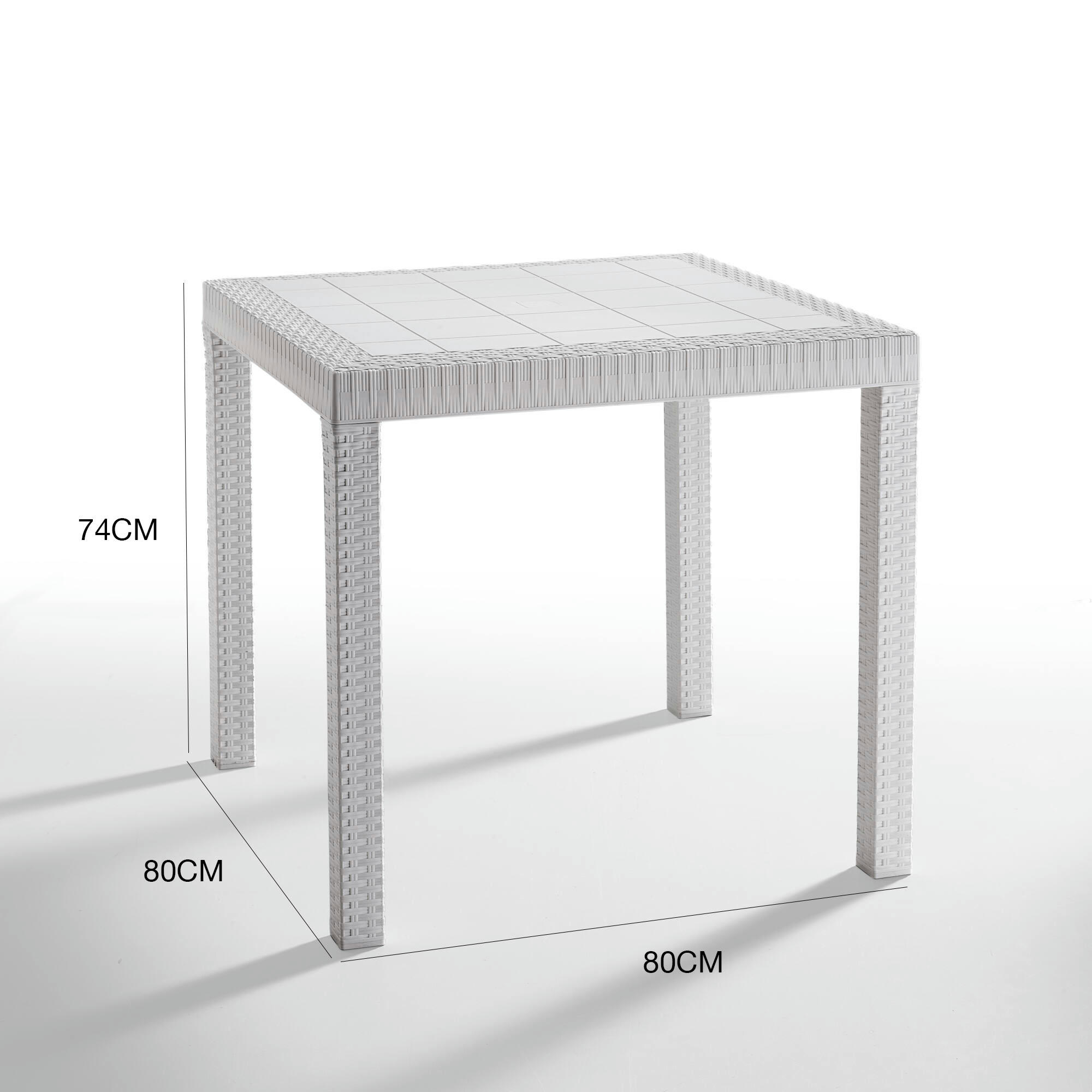 DGUIDON - Table fixe d'extérieur 80x80h74 cm blanc