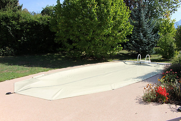 Couverture de Sécurité 4 Saisons Cov'Top - Piscine 5,5x11m - Enrouleur manuel inclus - Bâche Gris - POOLCO