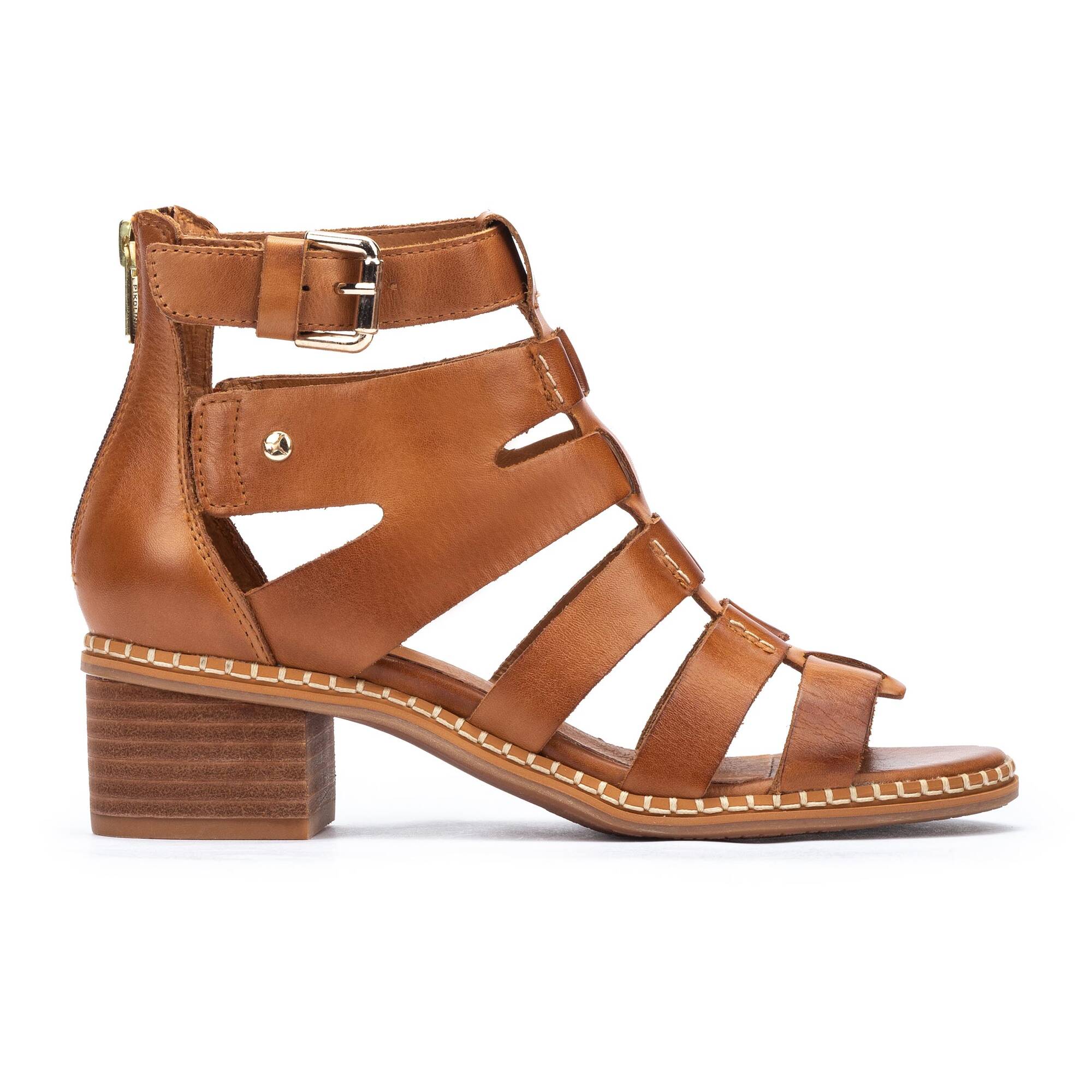 BLANES - Sandalias de tacón bloque con cremallera para mujer