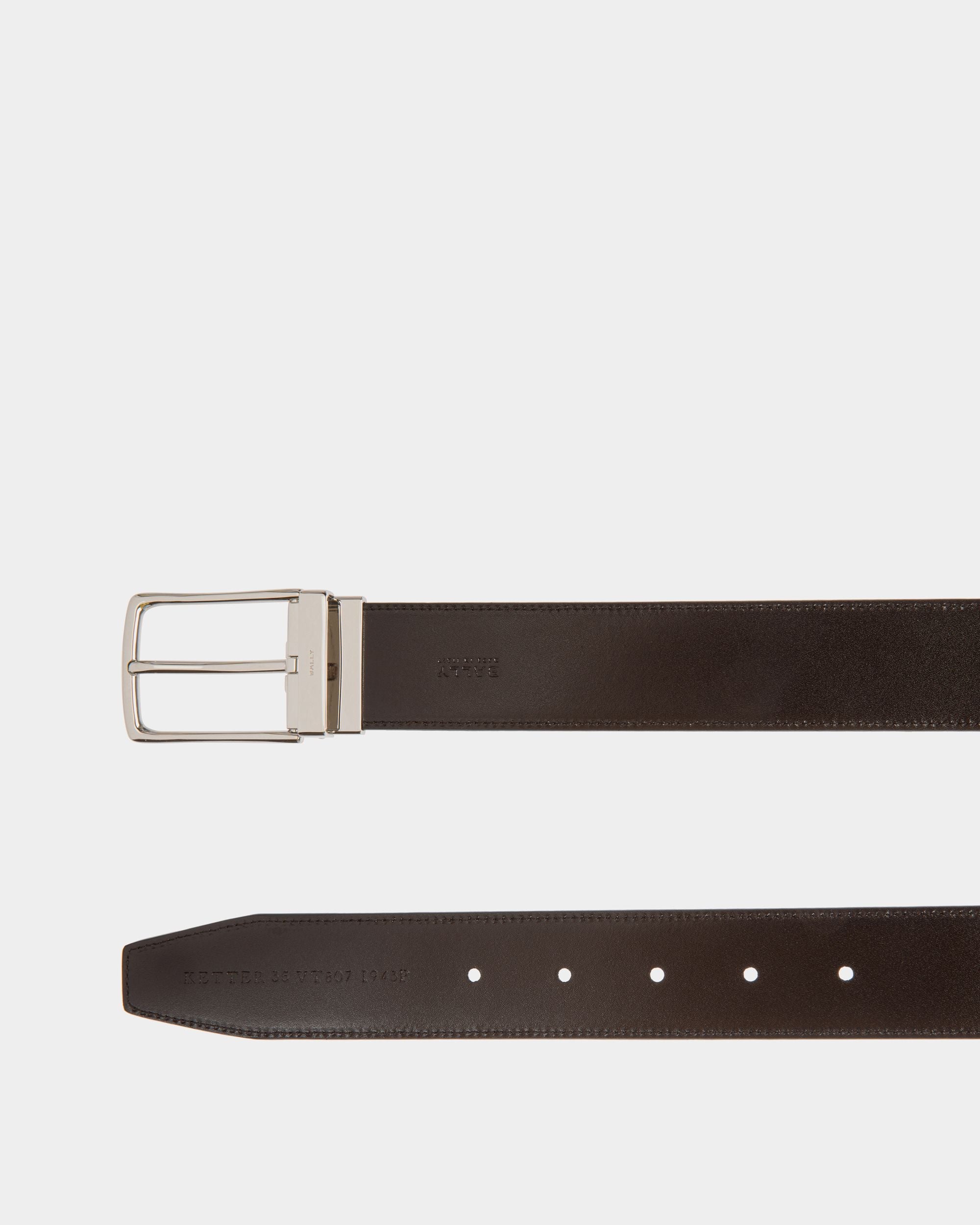 35 mm Verstellbarer Wendegürtel Ketter Aus Leder In Schwarz Und Braun