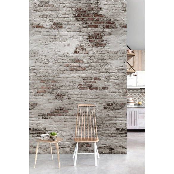 Vliestapete, 2,80x1,59 m Backstein grau anthrazit