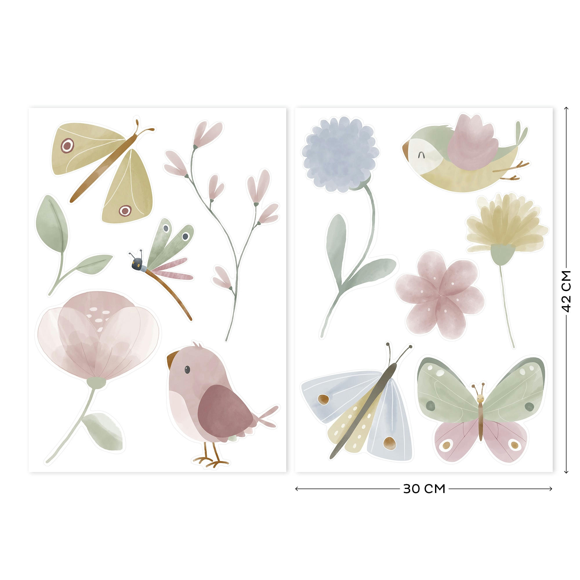 - stickers muraux flowers & butterflies 42x30cm