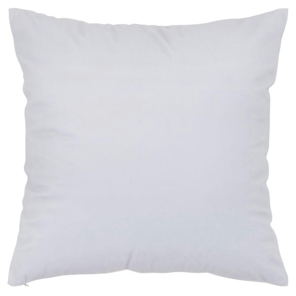 KALVOU - Housse de coussin en suédine de polyester recyclé imprimé ciel bleu, blanc et rose 40x40