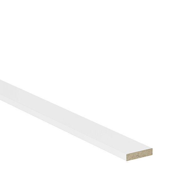 Corniche GoodHome Garcinia blanc mat H. 16 mm x l. 2,4 m x ép. 16 mm