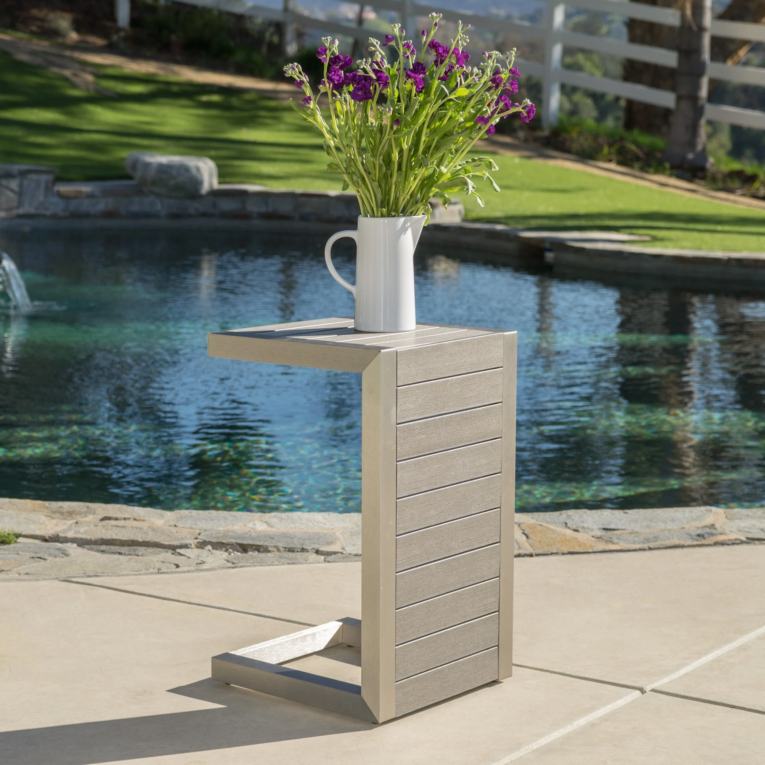 Cape Coral Modern C-Shaped End Table by Christopher Knight Home - 14.50 L x 15.00 W x 24.00 H
