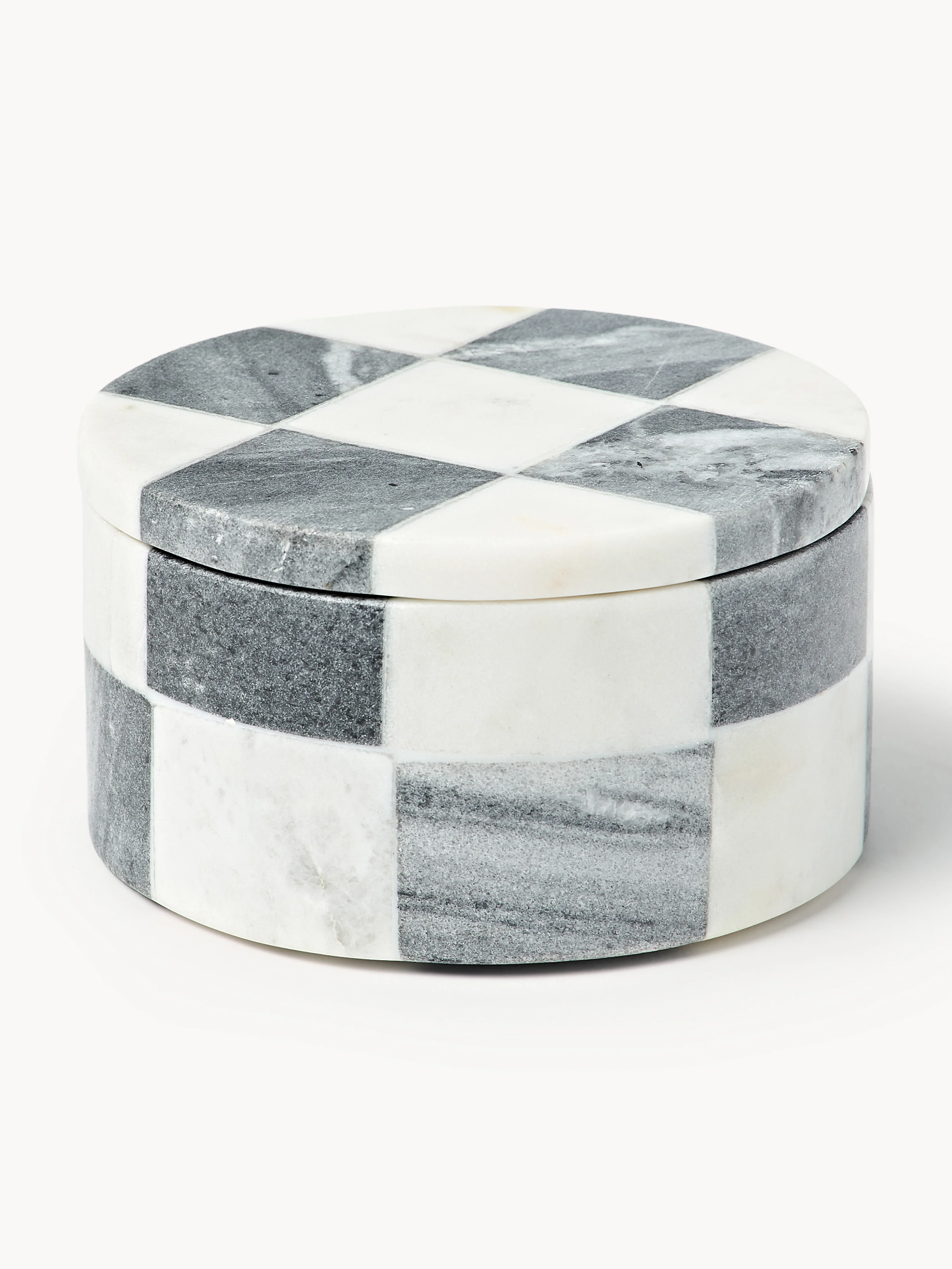 Westwing | Crosby Studios, Marmor-Schmuckkästchen Carreaux mit Deckel