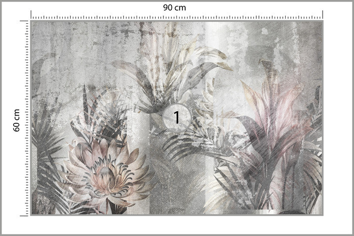 Fototapeta Liście W Stylu Retro Na Betonie 90x60cm
