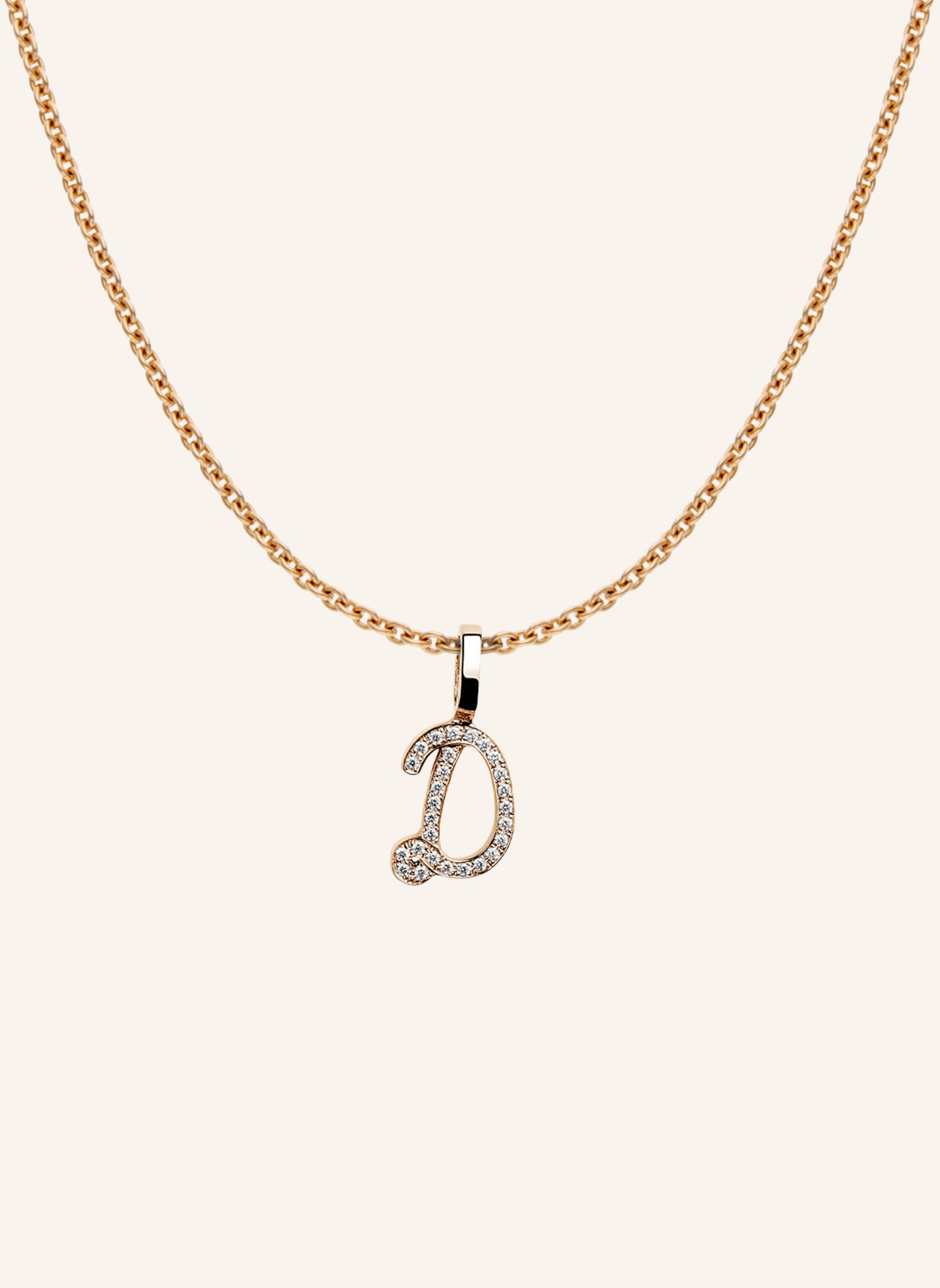 CADA Kette TINY DIAMOND LETTER D