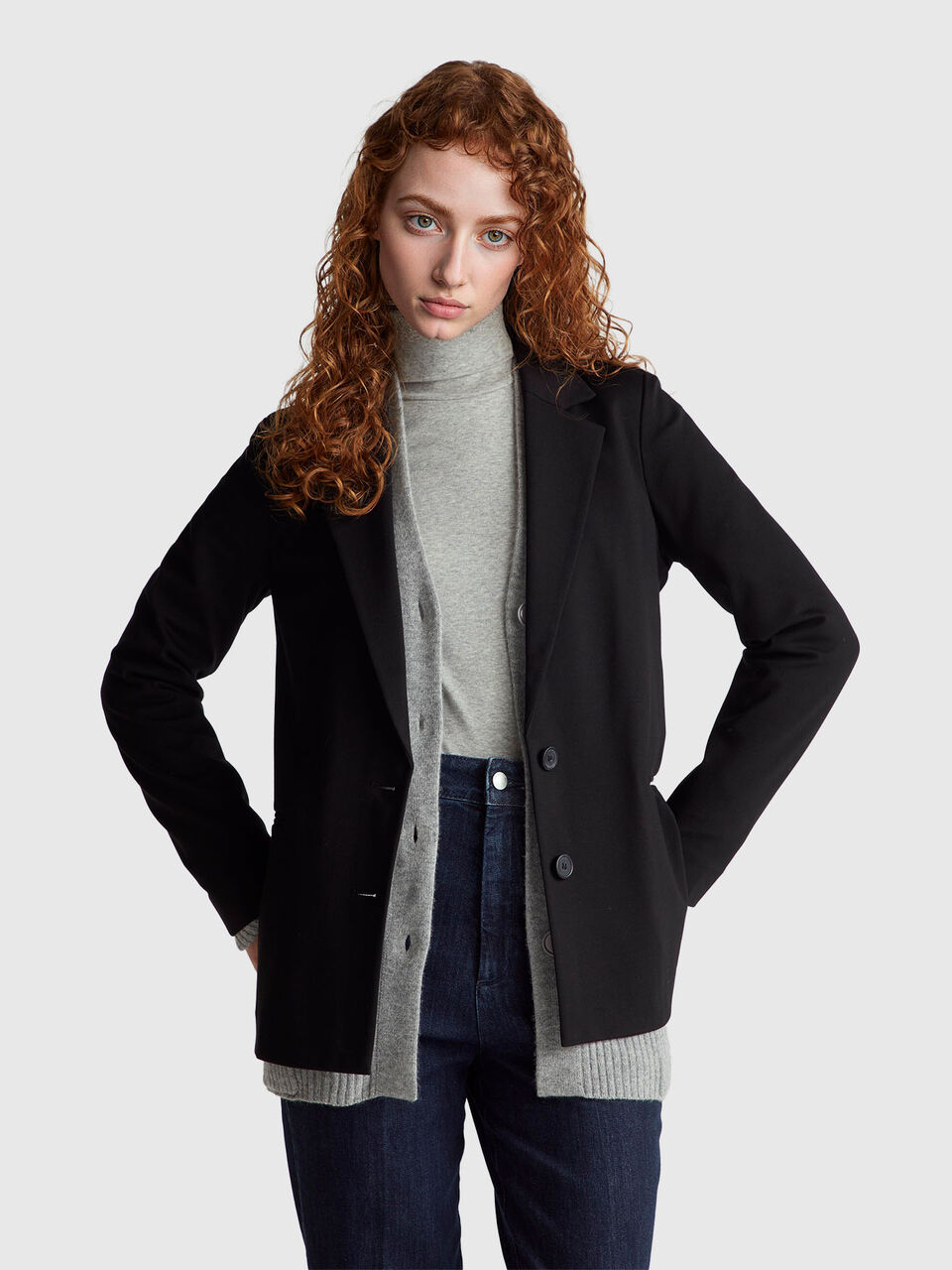 Blazer in stretch viscose blend