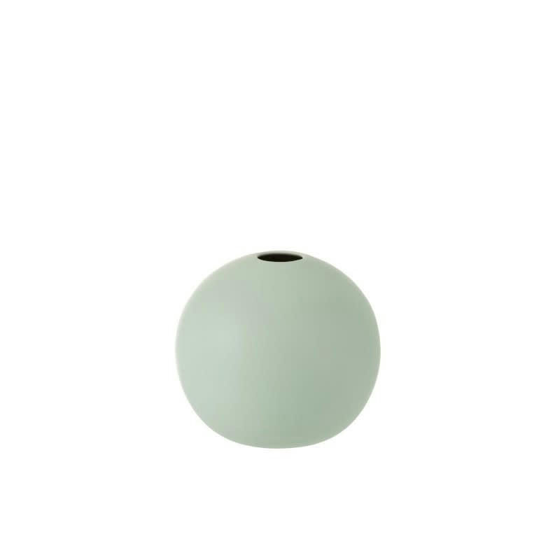 BOULE - Vase céramique vert pastel H18cm