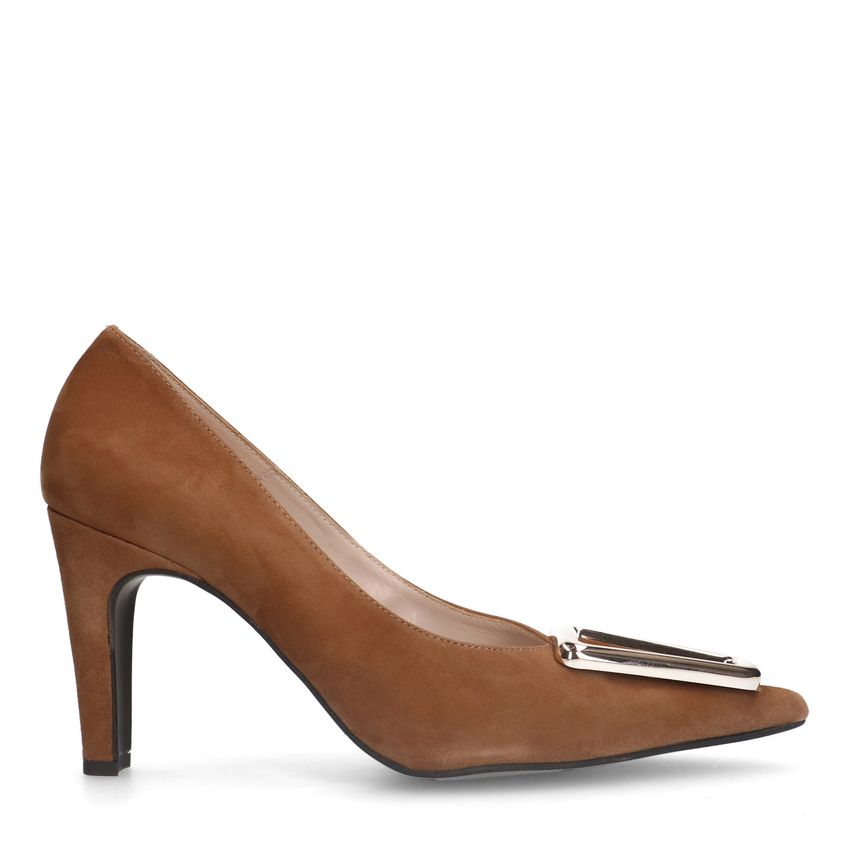 Manfield Beige suède pumps